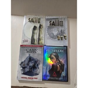 Horror Sci-Fi DVD Bundle Saw II Saw III Cabin in the Woods Aeon Flux 4 Movie Lot